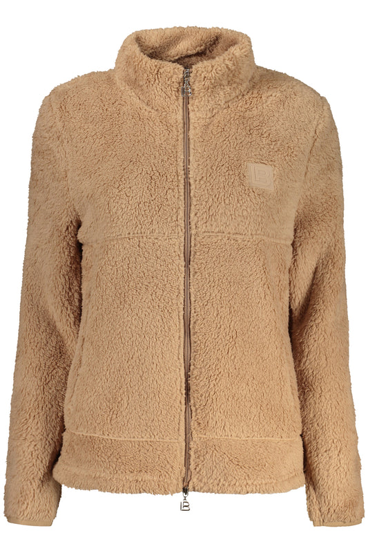 LAURA BIAGIOTTI DAMEN-SWEATSHIRT MIT REISSVERSCHLUSS, BRAUNE FARBE