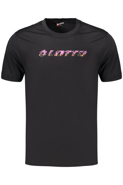 LOTTO Herren Schwarzes Kurzarm-T-Shirt