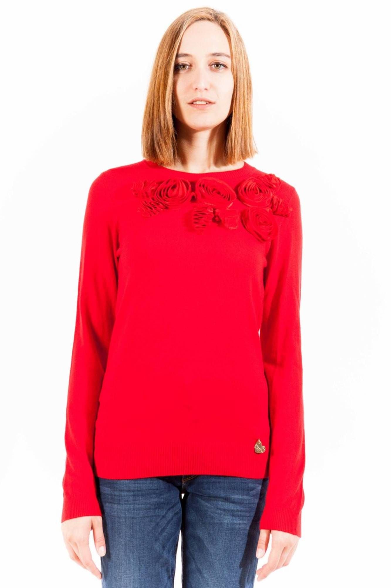 ROTER FRAUEN-SWEATER LOVE MOSCHINO