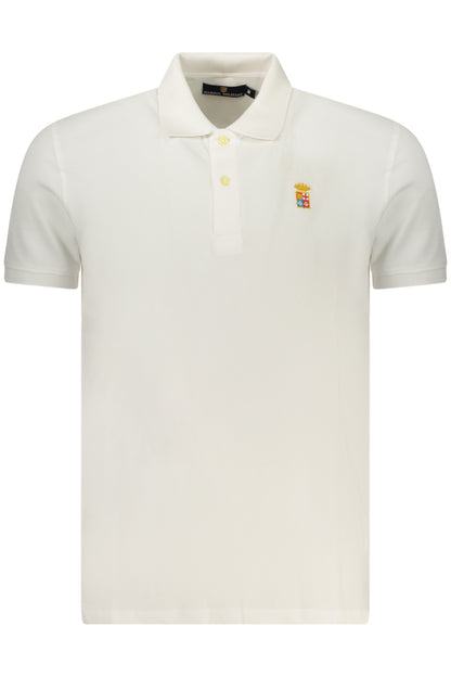Marineblaues Herren-Poloshirt mit kurzen Ärmeln, Weiß