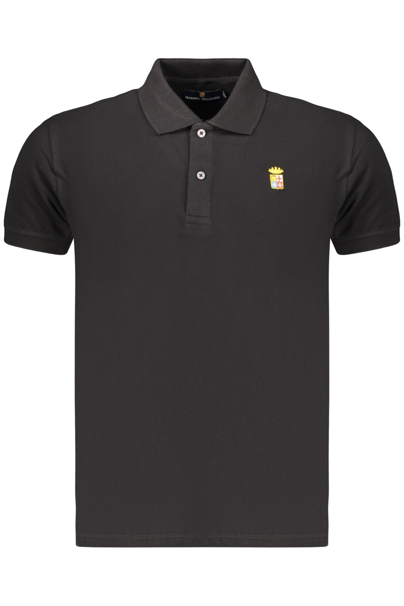 Schwarzes Kurzarm-Poloshirt für Herren in Marineblau