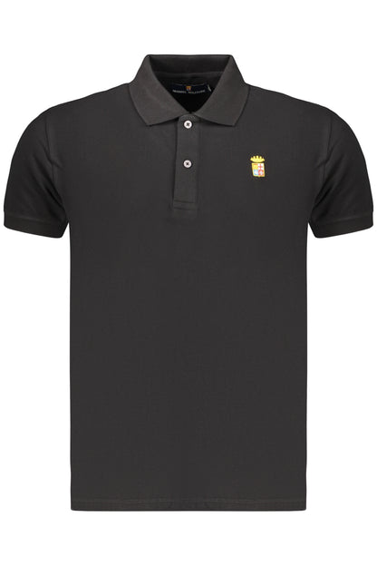 Schwarzes Kurzarm-Poloshirt für Herren in Marineblau