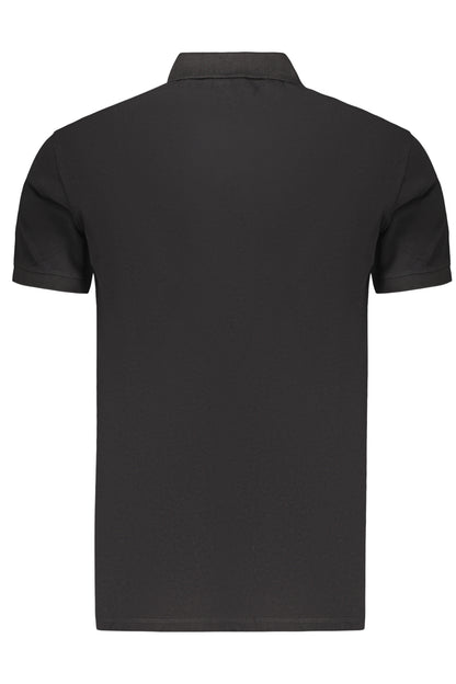 Schwarzes Kurzarm-Poloshirt für Herren in Marineblau