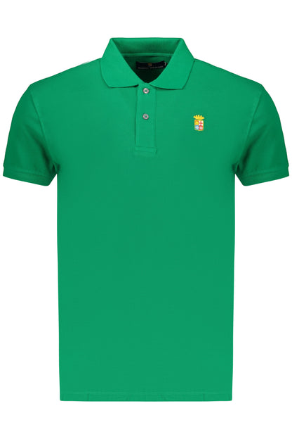 Marinegrünes Herren-Poloshirt mit kurzen Ärmeln
