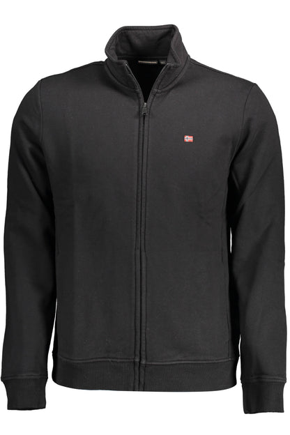 Napapijri Herren-Sweatshirt mit Reißverschluss, Schwarz