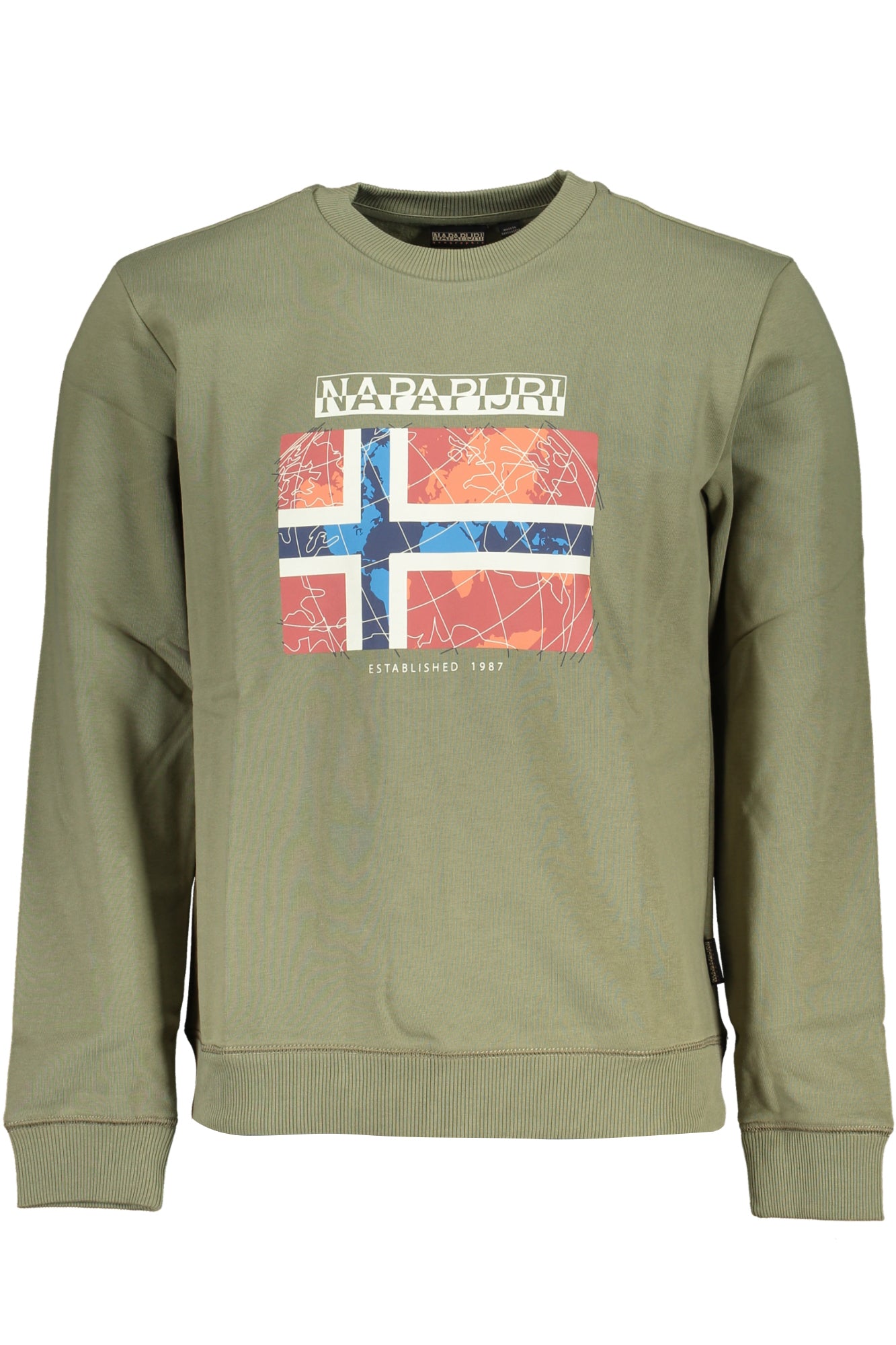 NAPAPIJRI GRÜNES HERREN-SWEATSHIRT MIT REISSVERSCHLUSS