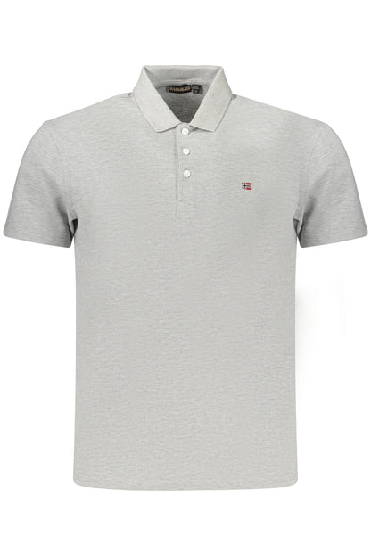 NAPAPIJRI HERREN-KURZARM-POLOSHIRT, GRAU