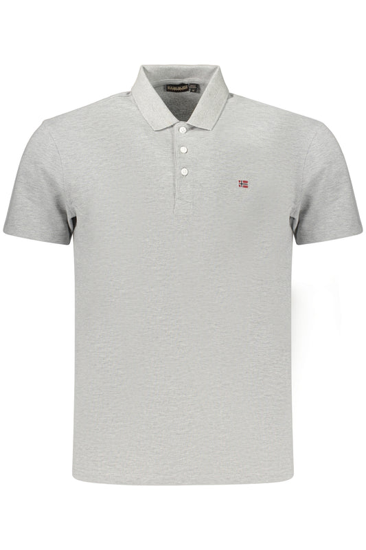 NAPAPIJRI HERREN-KURZARM-POLOSHIRT, GRAU