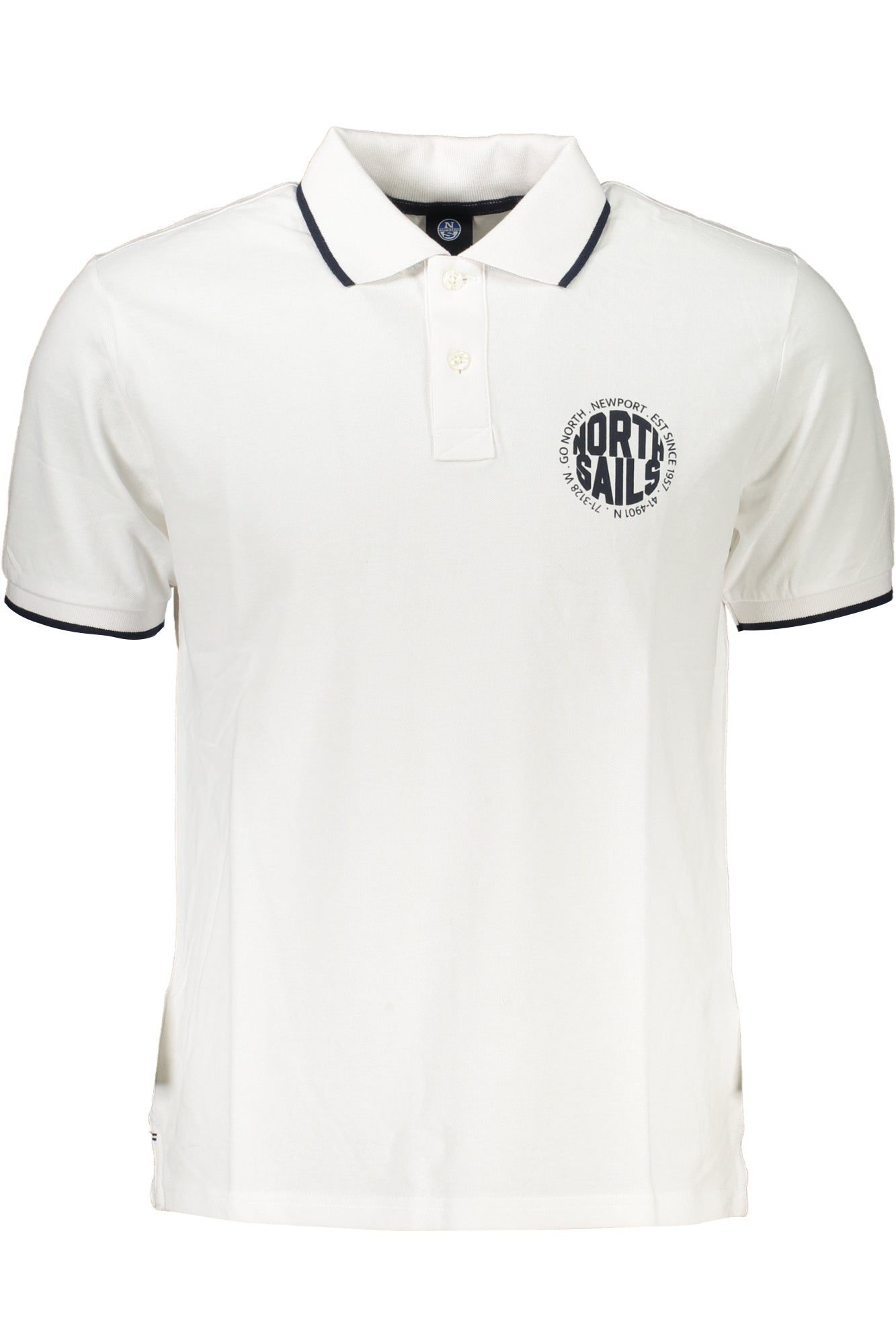 NORTH SAILS WEISSES KURZÄRMELIGES POLOSHIRT FÜR HERREN