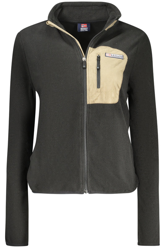 NORWEGEN 1963 SCHWARZES DAMEN-SWEATSHIRT MIT REISSVERSCHLUSS