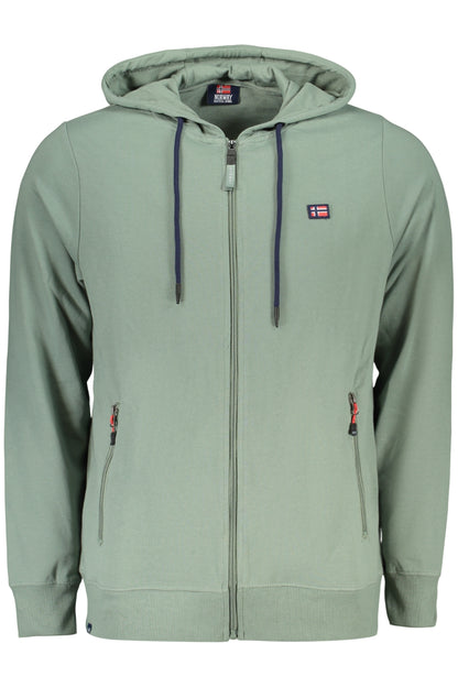 NORWEGEN 1963 HERREN GRÜNES SWEATSHIRT MIT REISSVERSCHLUSS, GRÜN