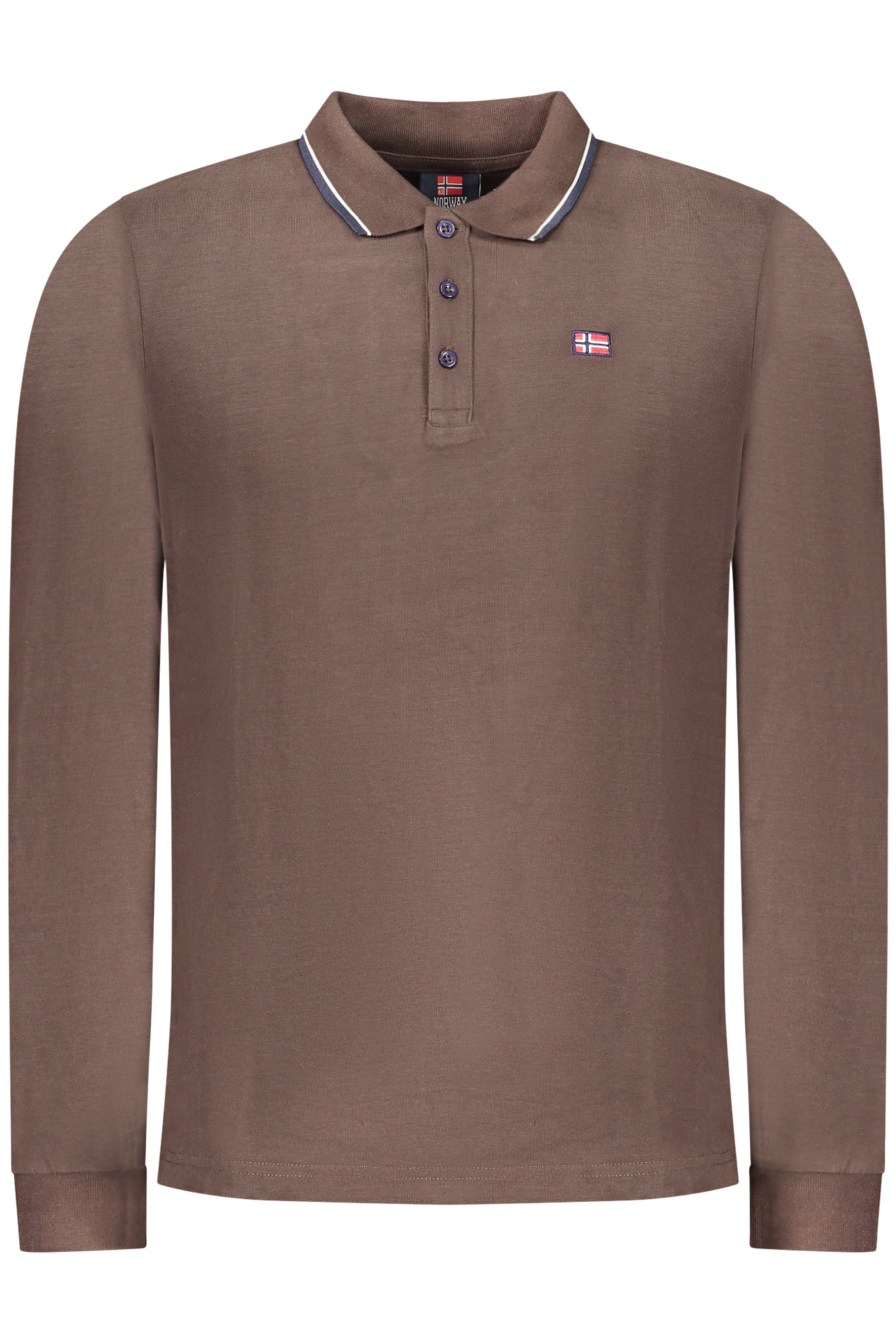 NORWEGEN 1963 HERREN-POLOSHIRT MIT LANGEN ÄRMELN, BRAUN