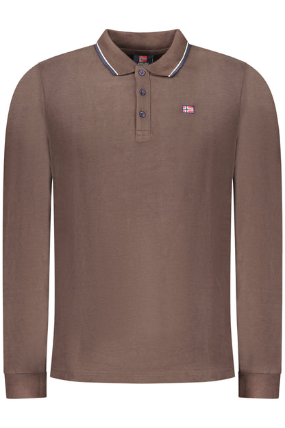 NORWEGEN 1963 HERREN-POLOSHIRT MIT LANGEN ÄRMELN, BRAUN