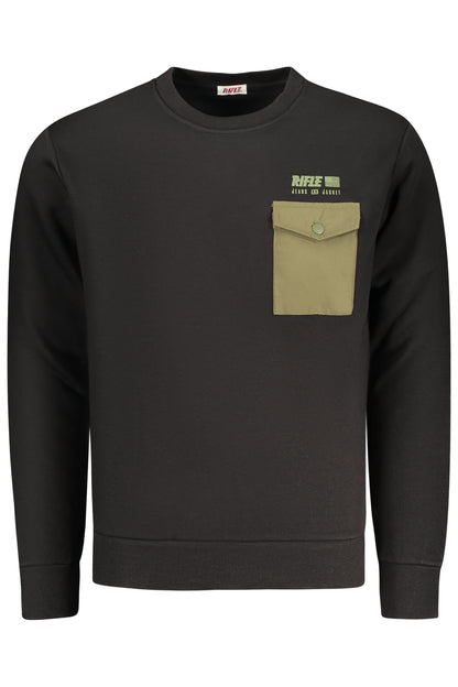RIFLE HERREN SCHWARZES REISSVERSCHLUSS-SWEATSHIRT