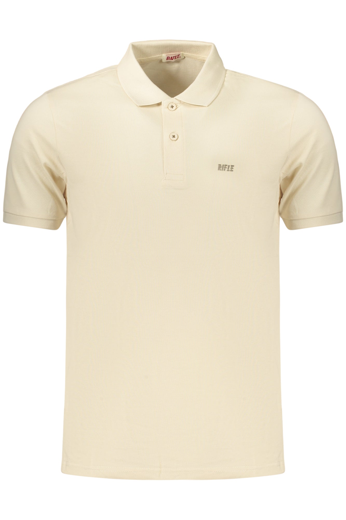 Herren-Poloshirt mit kurzen Ärmeln und Gewehrmotiv, Beige