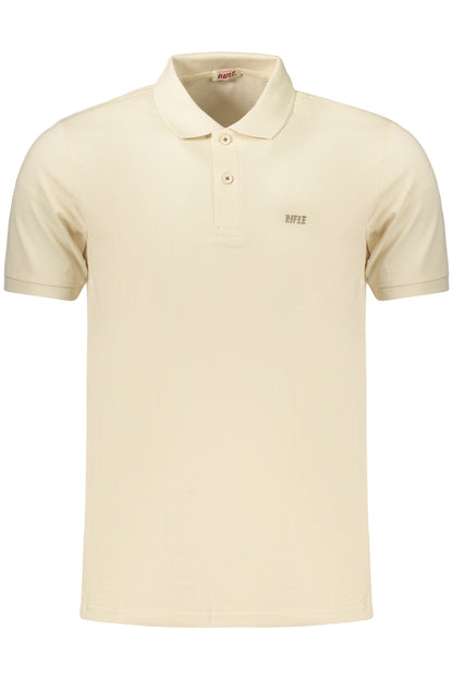 Herren-Poloshirt mit kurzen Ärmeln und Gewehrmotiv, Beige