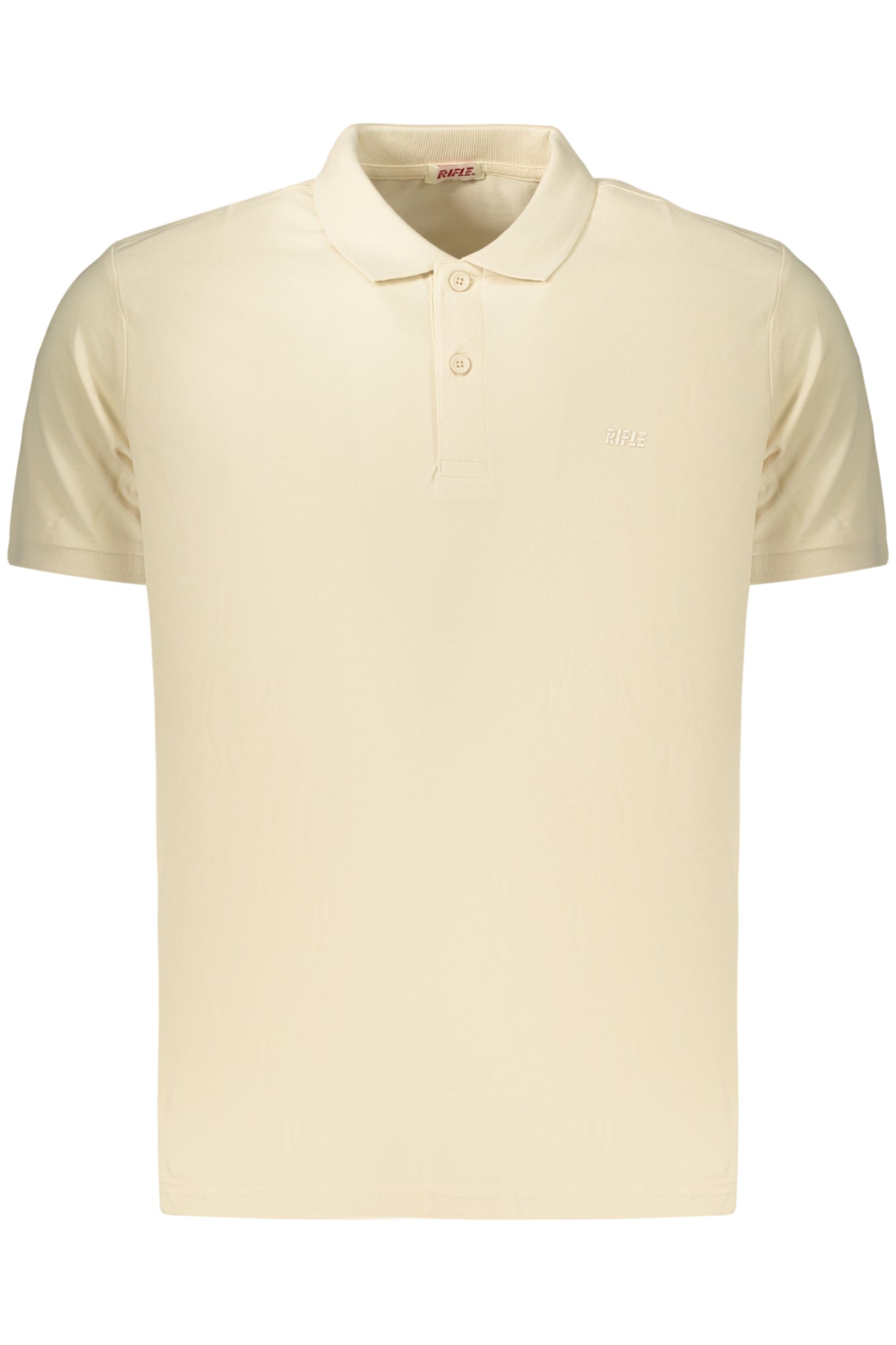 Herren-Poloshirt mit kurzen Ärmeln und Gewehrmotiv, Beige