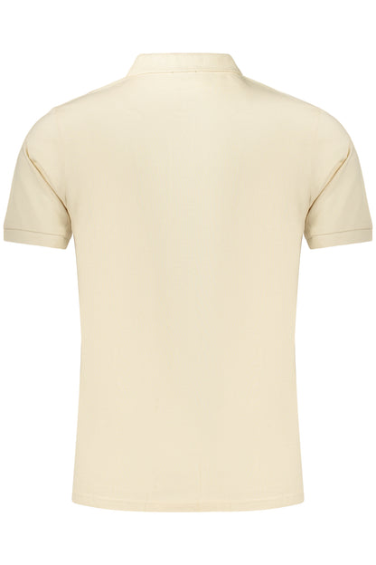 Herren-Poloshirt mit kurzen Ärmeln und Gewehrmotiv, Beige