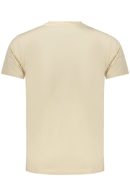 Herren-T-Shirt mit Gewehrmotiv, kurzärmelig, beige