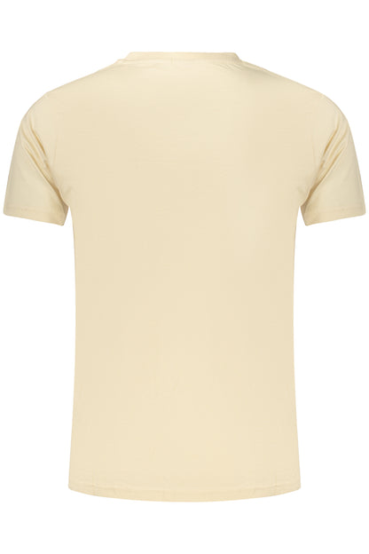 Herren-T-Shirt mit Gewehrmotiv, kurzärmelig, beige