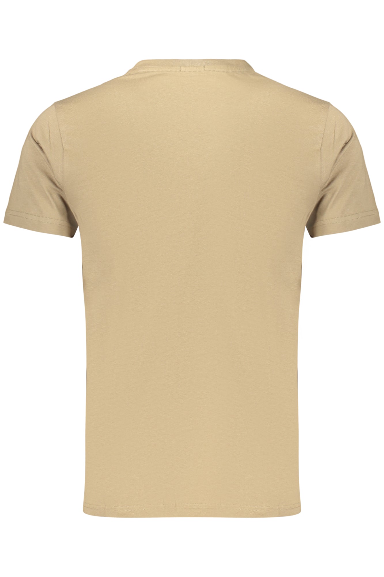 Herren-T-Shirt mit Gewehrmotiv, braun, kurzärmelig