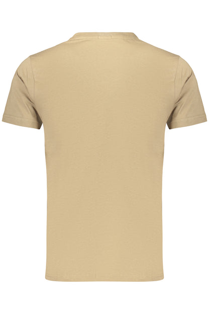 Herren-T-Shirt mit Gewehrmotiv, braun, kurzärmelig
