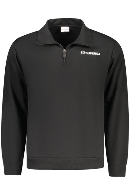 SUPERGA Herren-Sweatshirt mit Reißverschluss, schwarz