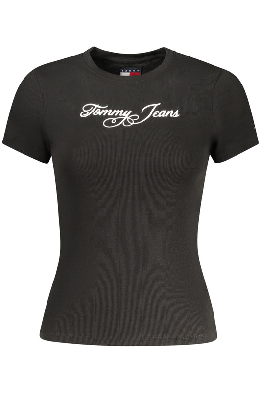 TOMMY HILFIGER DAMEN-T-SHIRT MIT KURZEN ÄRMELN, SCHWARZ