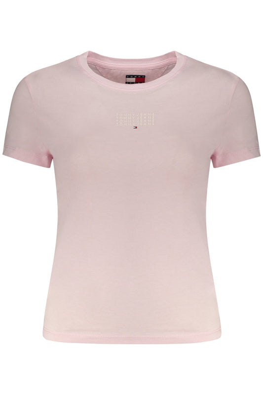 TOMMY HILFIGER DAMEN-T-SHIRT IN PINK MIT KURZEN ÄRMELN
