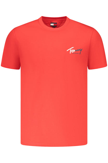 TOMMY HILFIGER Herren-T-Shirt mit kurzen Ärmeln, Rot