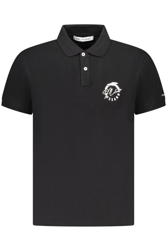 Trussardi Herren Kurzarm-Poloshirt Schwarz