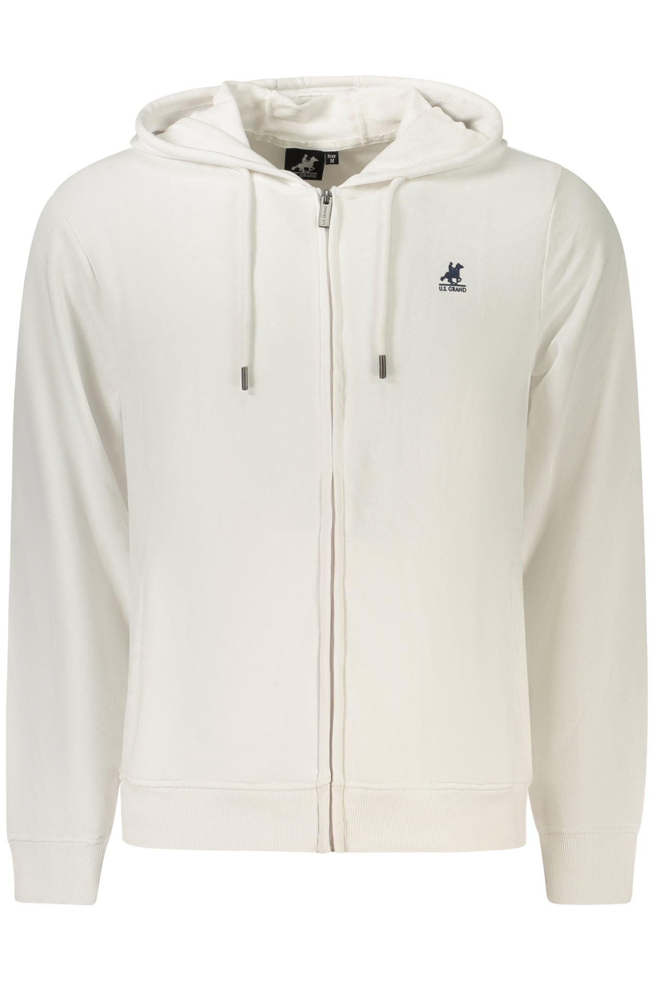 US GRAND Herren-Sweatshirt mit Reißverschluss, weiß