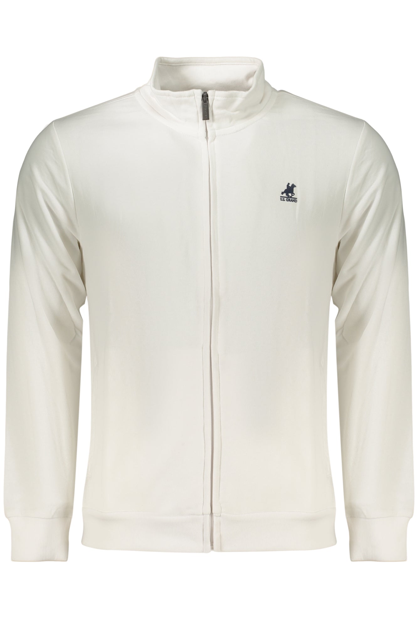US GRAND Herren-Sweatshirt mit Reißverschluss, weiß