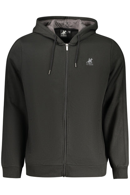 US GRAND Herren-Sweatshirt mit Reißverschluss, schwarz