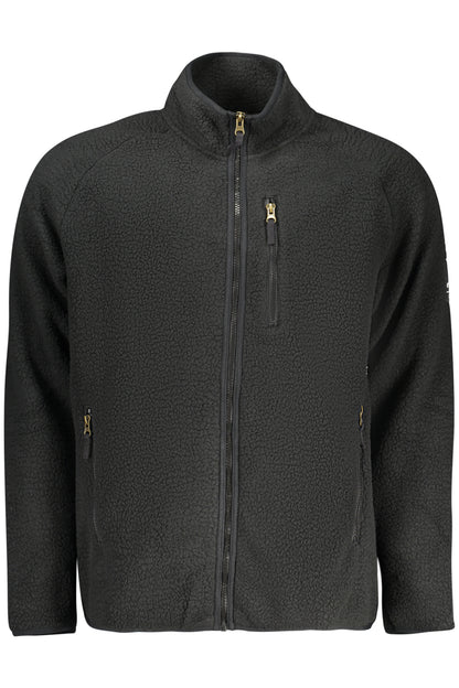 US GRAND Herren-Sweatshirt mit Reißverschluss, schwarz