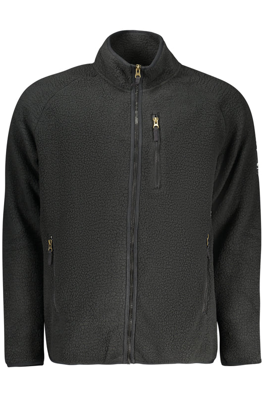 US GRAND Herren-Sweatshirt mit Reißverschluss, schwarz