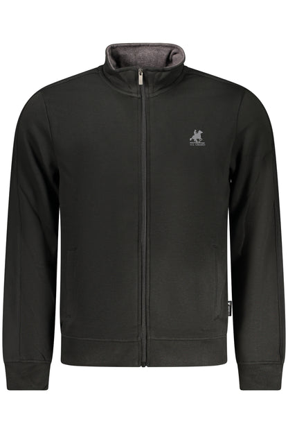 US GRAND Herren-Sweatshirt mit Reißverschluss, schwarz