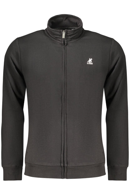 US GRAND Herren-Sweatshirt mit Reißverschluss, schwarz