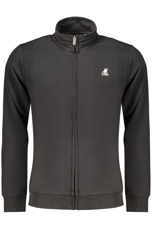 US GRAND Herren-Sweatshirt mit Reißverschluss, schwarz