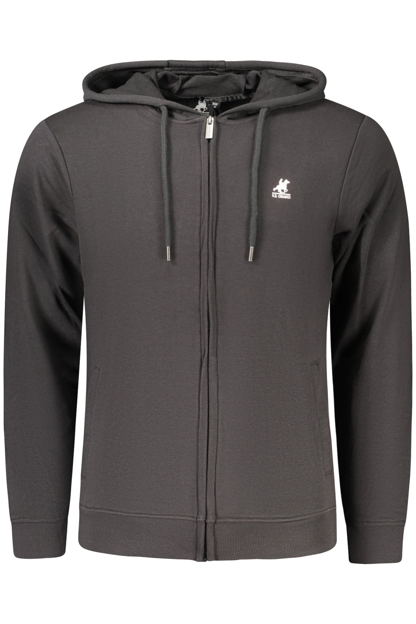 US GRAND Herren-Sweatshirt mit Reißverschluss, schwarz