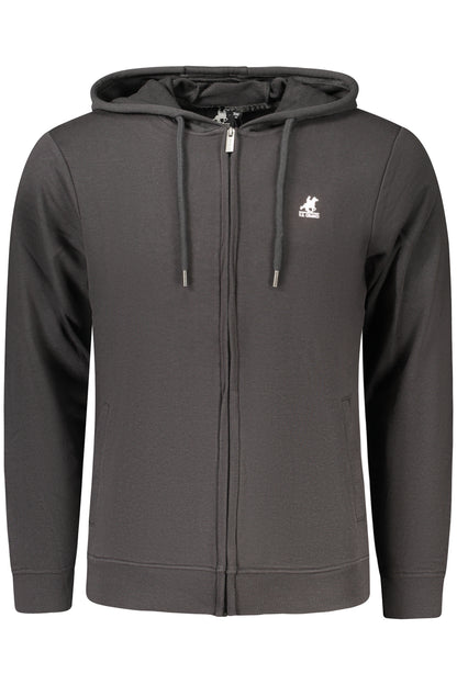 US GRAND Herren-Sweatshirt mit Reißverschluss, schwarz