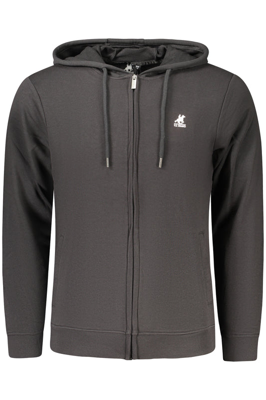 US GRAND Herren-Sweatshirt mit Reißverschluss, schwarz