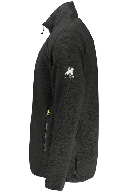 US GRAND Herren-Sweatshirt mit Reißverschluss, schwarz