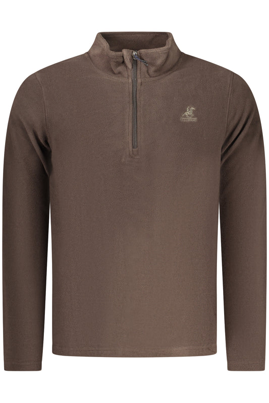US GRAND Herren-Sweatshirt mit Reißverschluss, braun