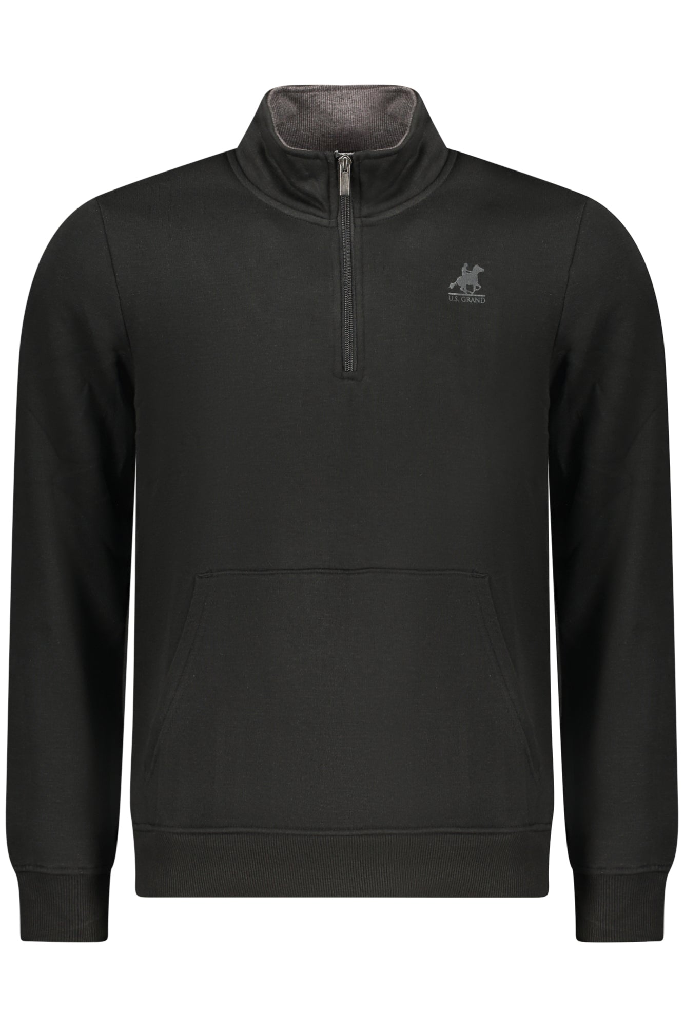 US GRAND Herren-Sweatshirt mit Reißverschluss, schwarz