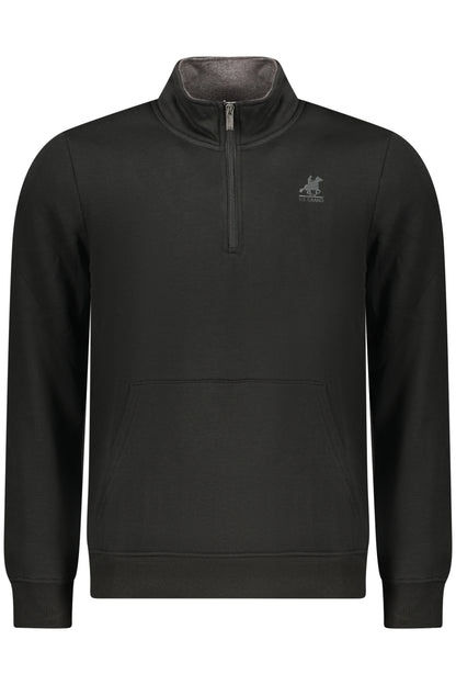 US GRAND Herren-Sweatshirt mit Reißverschluss, schwarz