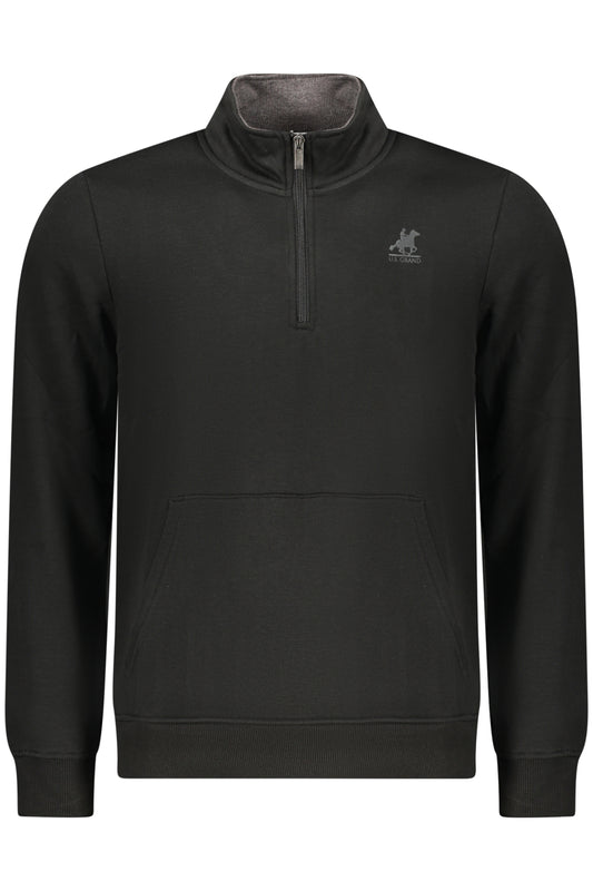 US GRAND Herren-Sweatshirt mit Reißverschluss, schwarz