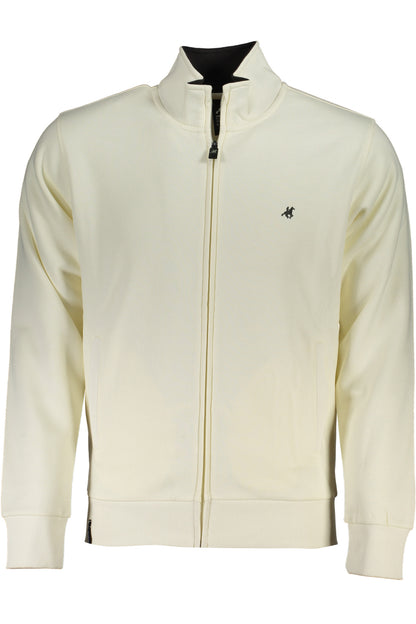 US GRAND Herren-Sweatshirt mit Reißverschluss, weiß