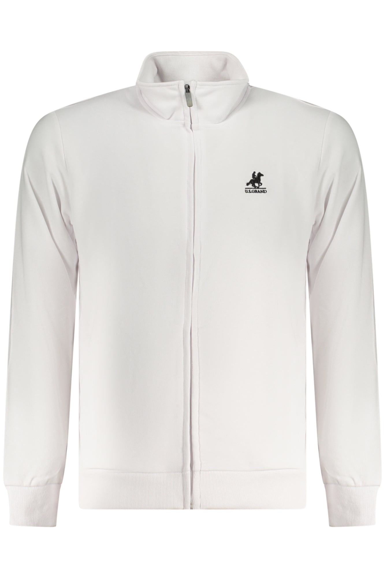 US GRAND Herren-Sweatshirt mit Reißverschluss, weiß