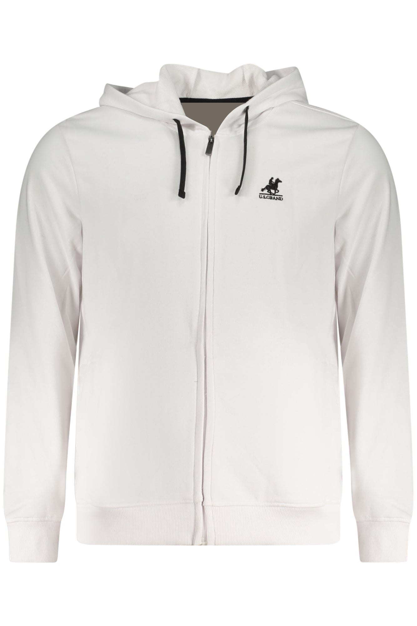 US GRAND Herren-Sweatshirt mit Reißverschluss, weiß